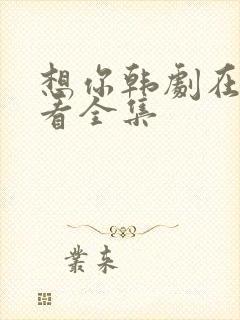 想你韩剧在线观看全集