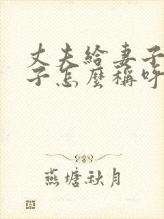 丈夫给妻子写袱子怎么称呼