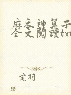 麻衣神算子免费全文阅读txt下载