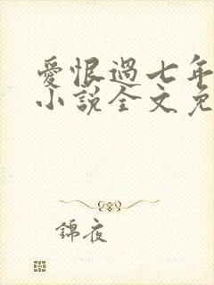 爱恨过七年原著小说全文免费阅读