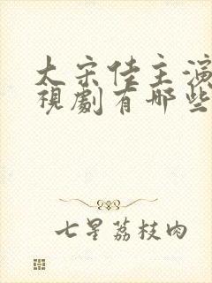 大宋佳主演的电视剧有哪些剧
