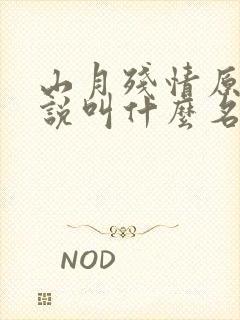山月残情原著小说叫什么名字