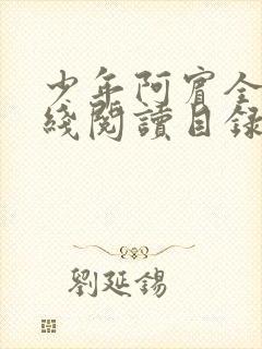 少年阿宾全文在线阅读目录阅读