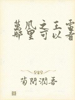 万凰之王电视剧哪里可以看封面
