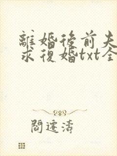 离婚后前夫哭着求复婚txt全本