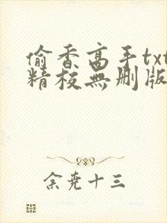 偷香高手txt精校无删版下载封面