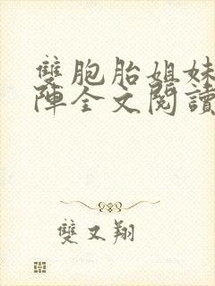 双胞胎姐妹齐上阵全文阅读封面