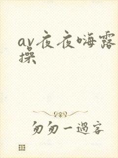 av夜夜嗨露脸操