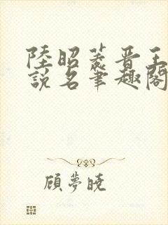 陆昭菱晋王的小说名笔趣阁封面