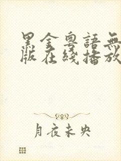 黑金粤语无删减版在线播放第一季