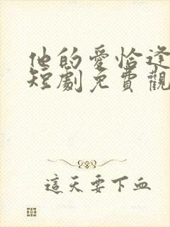 他的爱恰逢其时短剧免费观看全集完整版
