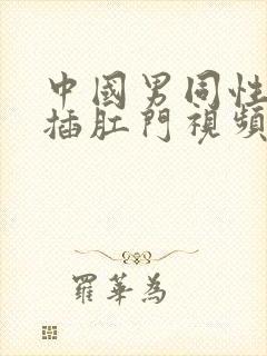 中国男同性恋狂插肛门视频