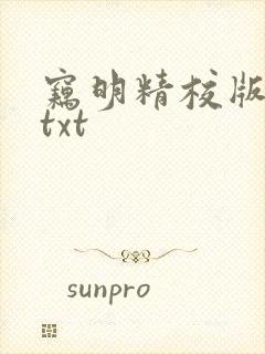 窃明精校版全本txt