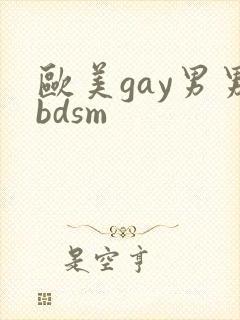 欧美gay男男bdsm