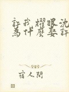 许我耀眼沈皓明为什么娶许妍