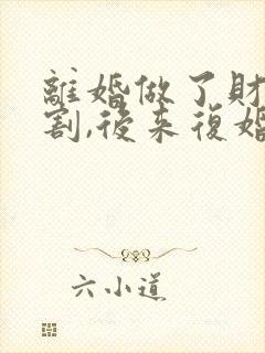 离婚做了财产分割,后来复婚
