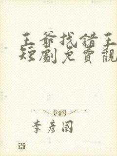 王爷找错王妃了短剧免费观看