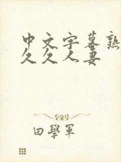 中文字幕熟妇久久久人妻
