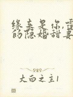缘来是你,霍少的隐婚甜妻封面