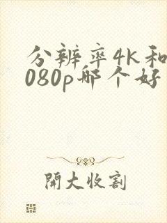 分辨率4k和1080p哪个好