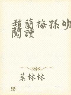 赵兰梅孙明小说阅读