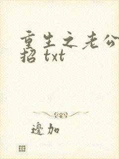 重生之老公请接招 txt