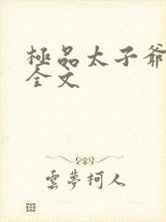 极品太子爷小说全文