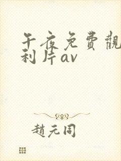 午夜免费观看福利片av