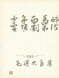 少年白马醉春风电视剧第15集