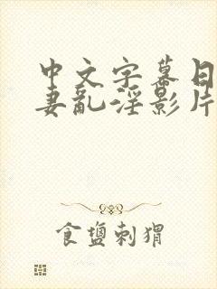 中文字幕日韩人妻乱淫影片封面