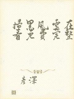 扫黑风云在线观看免费完整版高清