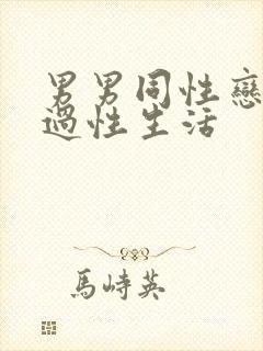 男男同性恋怎么过性生活