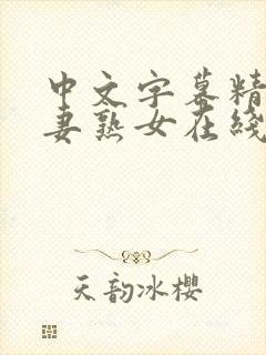 中文字幕精品人妻熟女在线