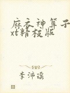 麻衣神算子 txt精校版