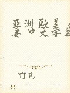 亚洲 欧美 人妻 中文字幕