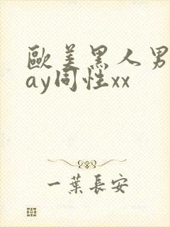 欧美黑人男男gay同性xx封面