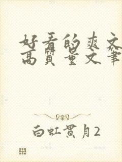 好看的爽文小说高质量文笔好