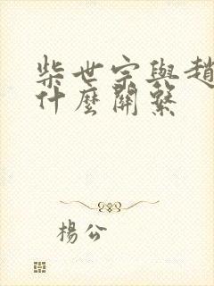 柴世宗与赵匡胤什么关系
