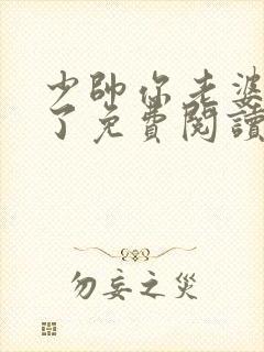 少帅你老婆又跑了免费阅读全文
