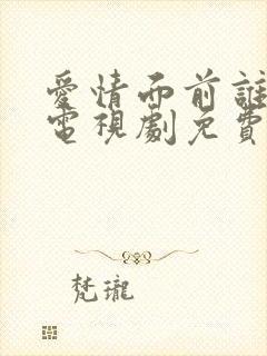 爱情面前谁怕谁电视剧免费观看高清