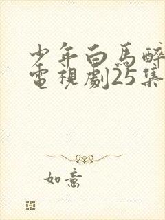 少年白马醉春风电视剧25集免费观看