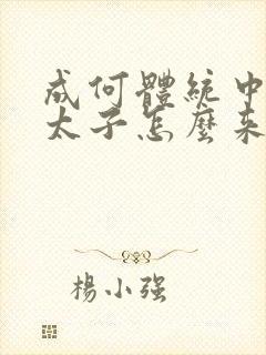 成何体统中的小太子怎么来的