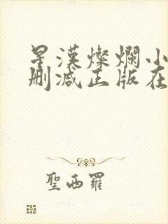 星汉灿烂小说无删减正版在线阅读