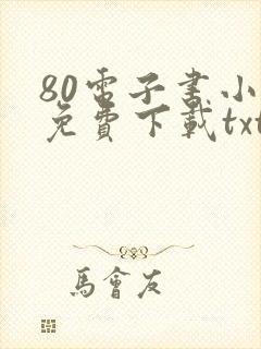80电子书小说免费下载txt封面