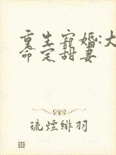 重生宠婚:大佬命定甜妻