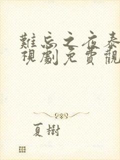 难忘之夜泰剧电视剧免费观看