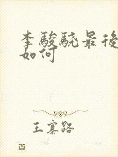 李骏骁最后结局如何封面