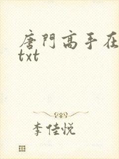 唐门高手在异世txt