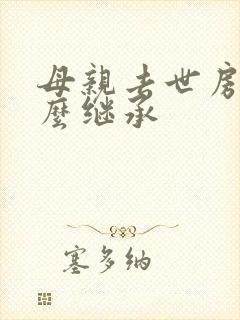 母亲去世房子怎么继承封面