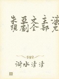 朱亚文主演的电视剧全部免费观看
